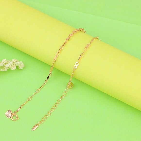 "Elegant Rose Gold Anklet with Floral & Star Charms, XPAL1176 - Picture 6 of 12